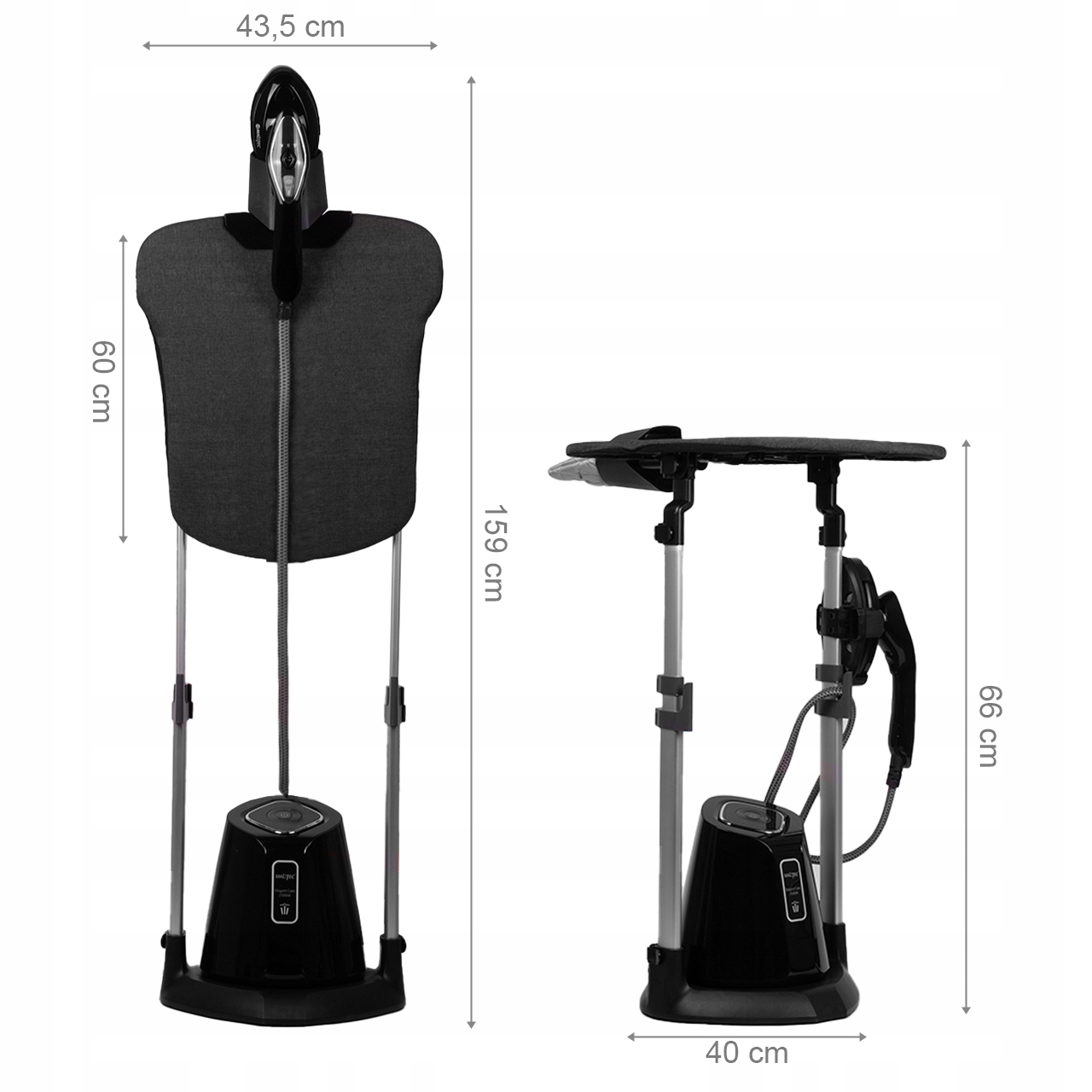 PRACOWACZ PAROWY z deską ŻELAZKO PAROWNICA STEAMER Kolor dominujący czarny