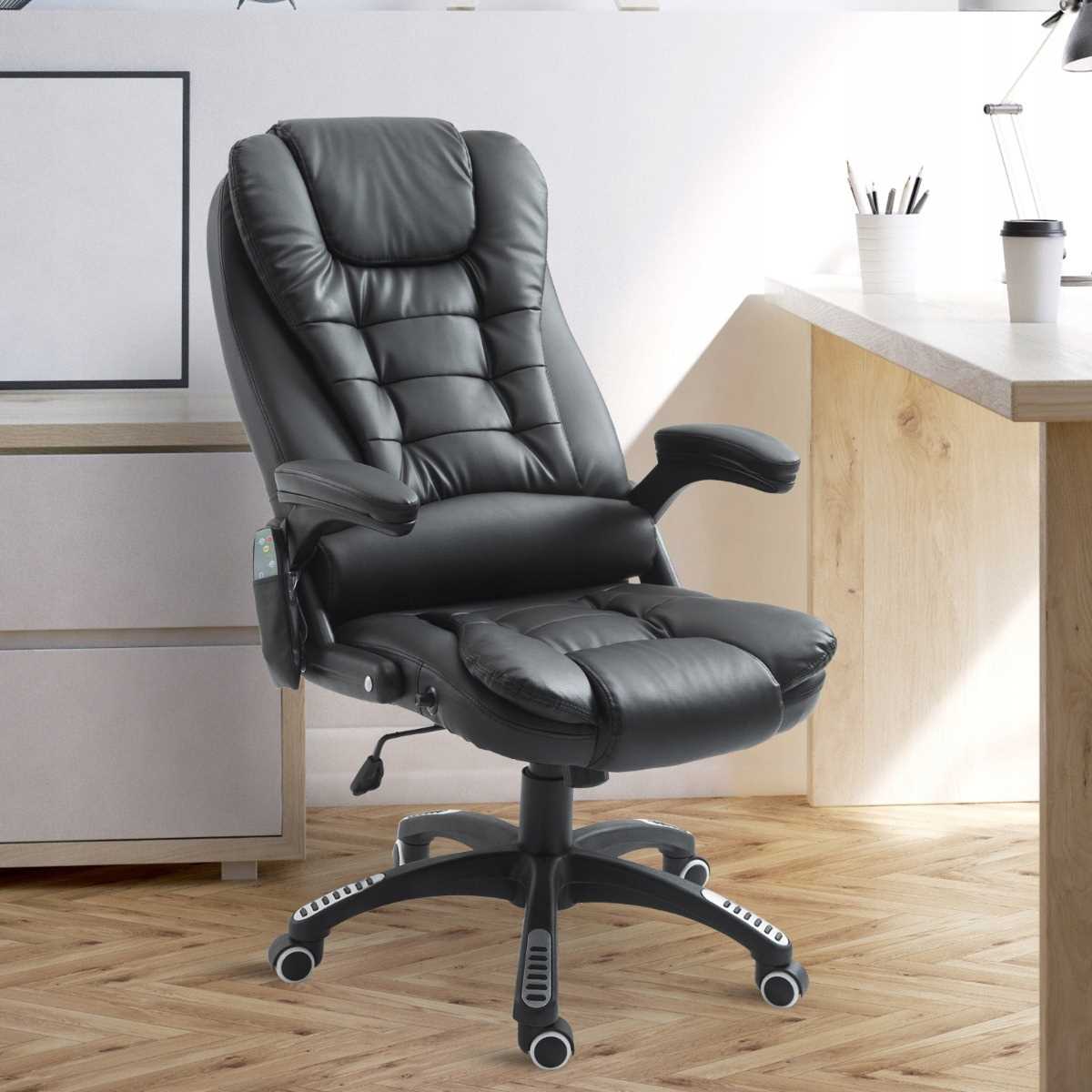 Fotel biurowy skóra z masażem czarny – Komfort i elegancja w Twoim biurze