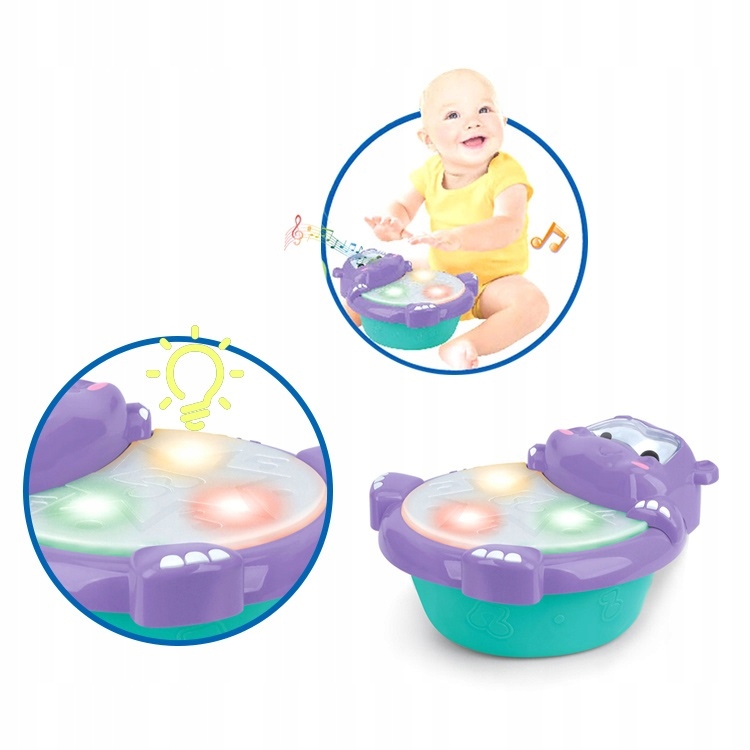 Bębenek interaktywny HIPCIO dźwięk światła 220910F Szerokość produktu 18 cm