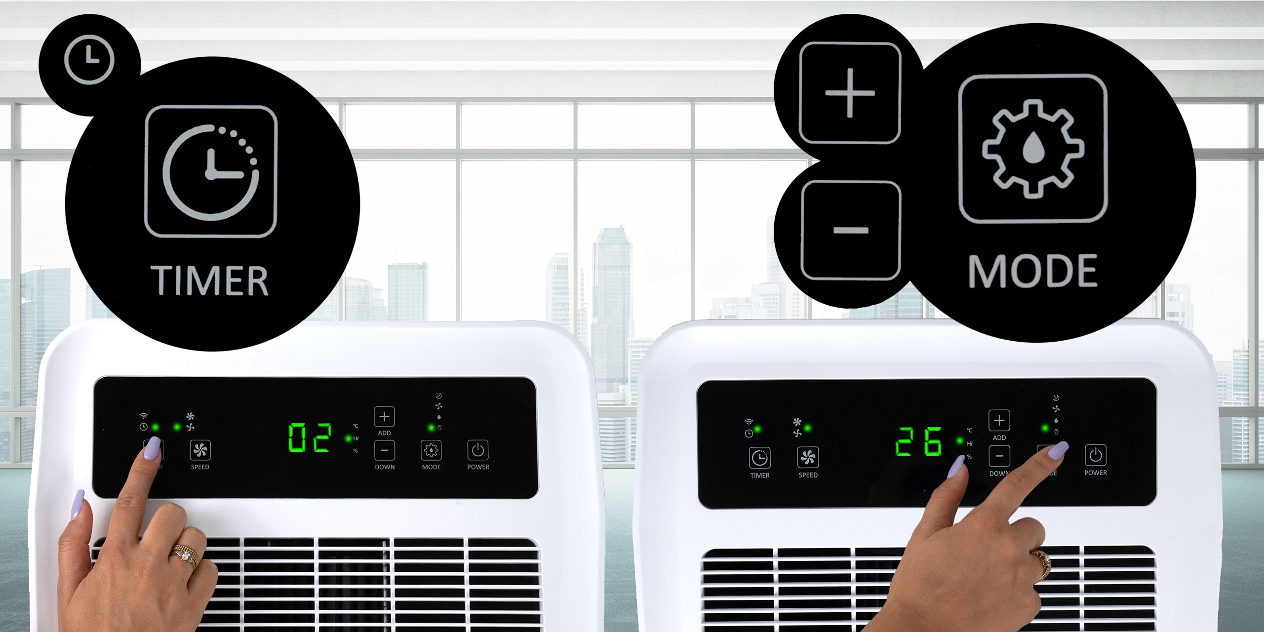 OSUSZACZ POWIETRZA POCHŁANIACZ WILGOCI 50L/H WiFi Wysokość produktu 62 cm