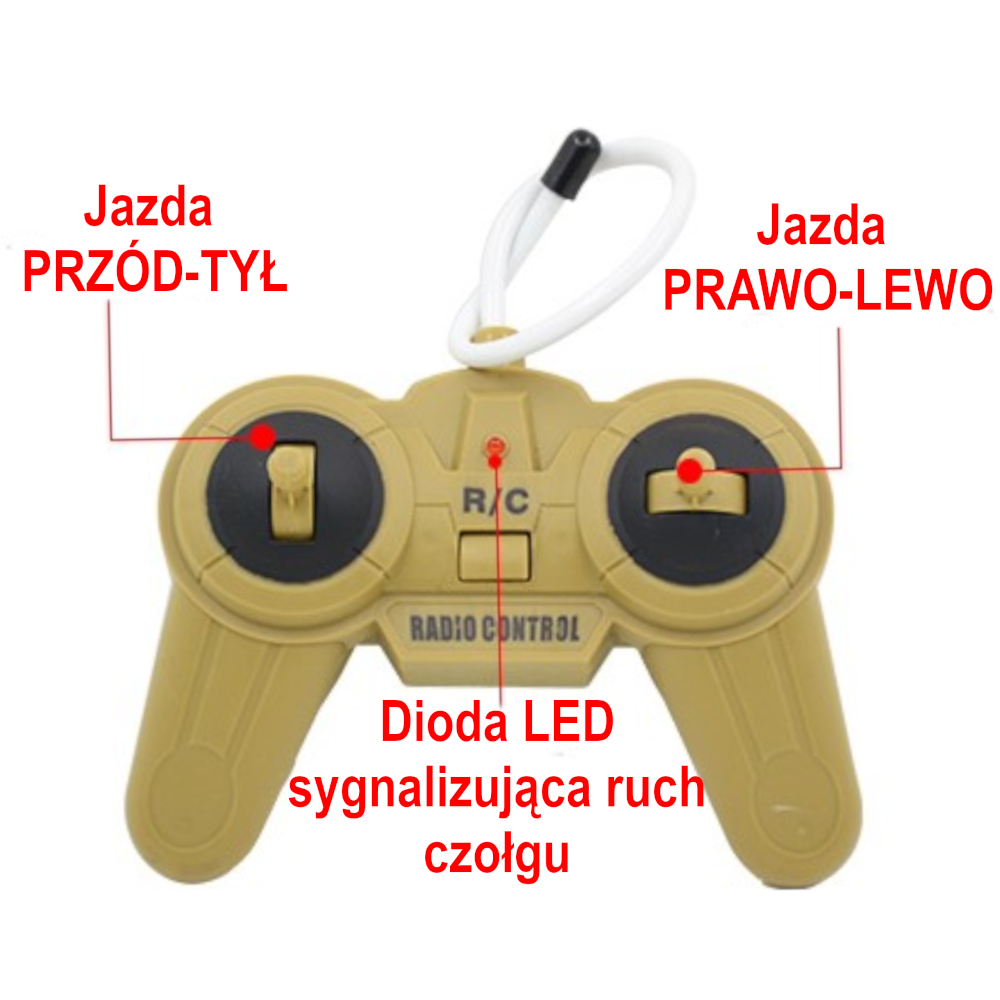 Tygrys RC Czołg Zdalnie Sterowany Na Pilota Radio Baterie Ze Świecącymi Reflektorami LED TOMDORIX