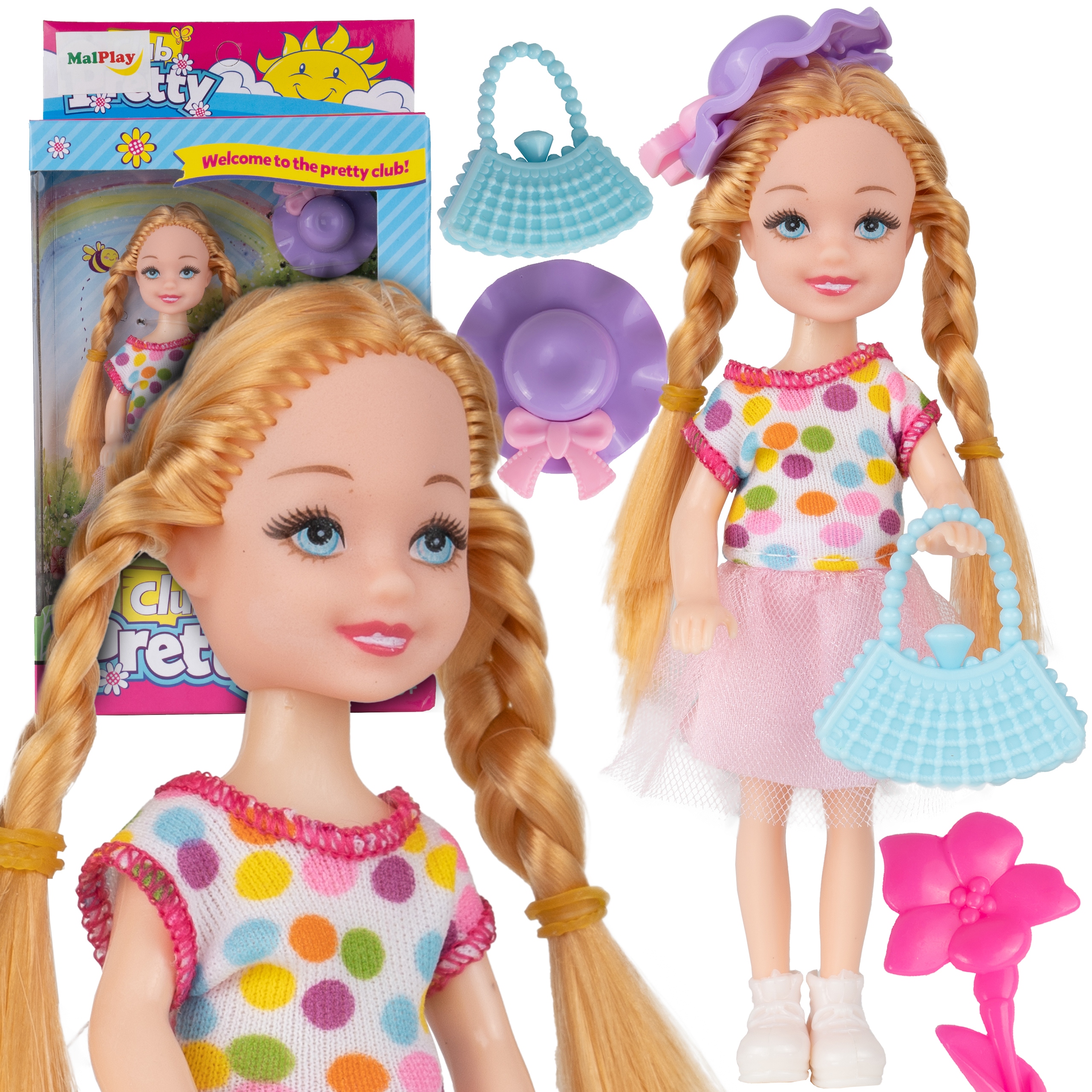 LALKA MODOWA BLOND Z AKCESORIAMI 14 CM FASHION