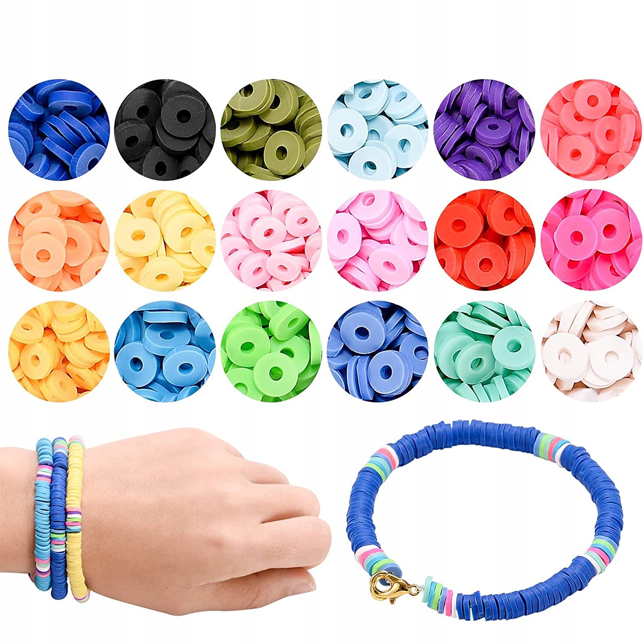 ZESTAW DO ROBIENIA BRANSOLETEK KORALIKI 6000ELEM Marka Inna