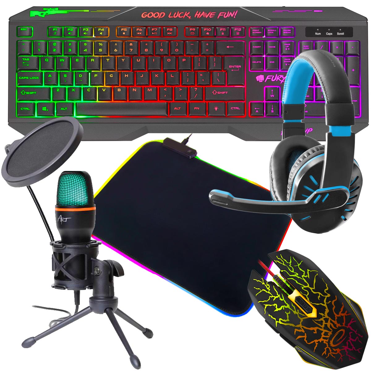 klawiatura fury hellfire zestaw