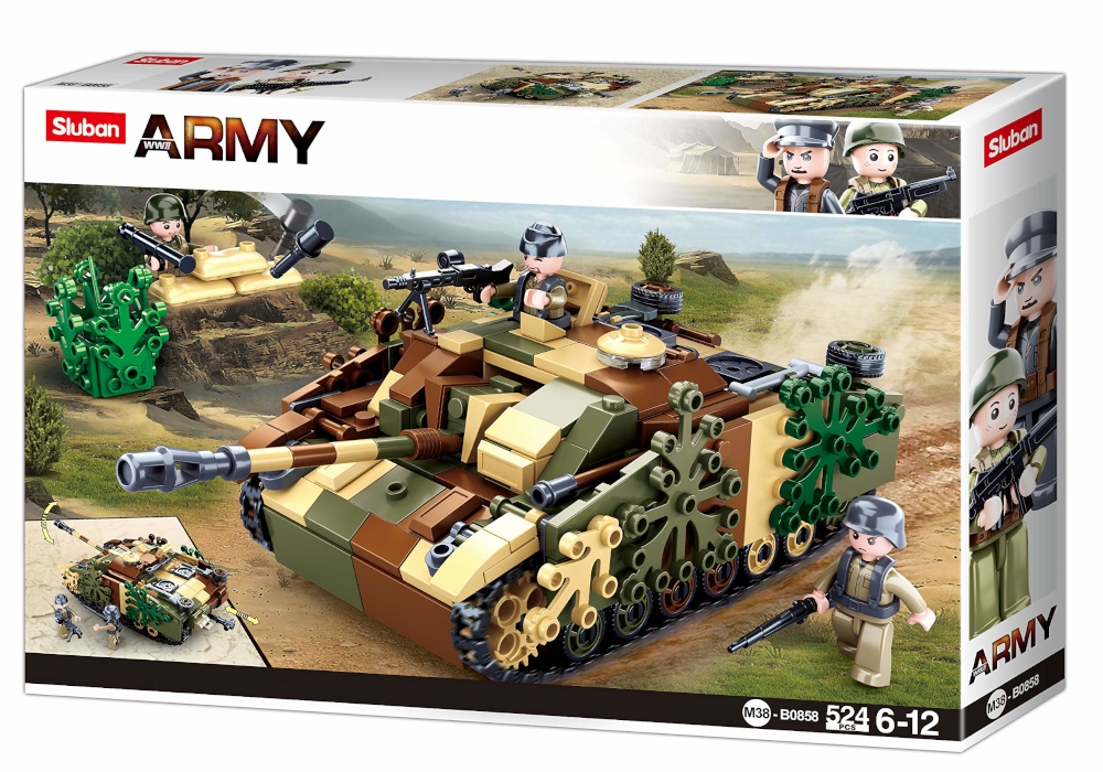 Klocki Niszczyciel Czołgów Niemiecki StuG.III Armia Tomdorix