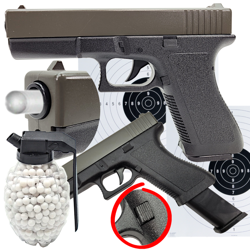 Pistolet Glock P80 ASG Na Kulki Metal Polimer wer wojsko+Granat Tomdorix