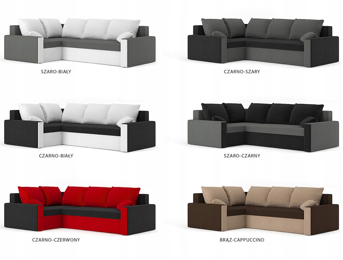 Narożnik LONDON Funkcja Spania Sofa Rogówka Kanapa Powierzchnia spania - długość (cm) 191-200 cm