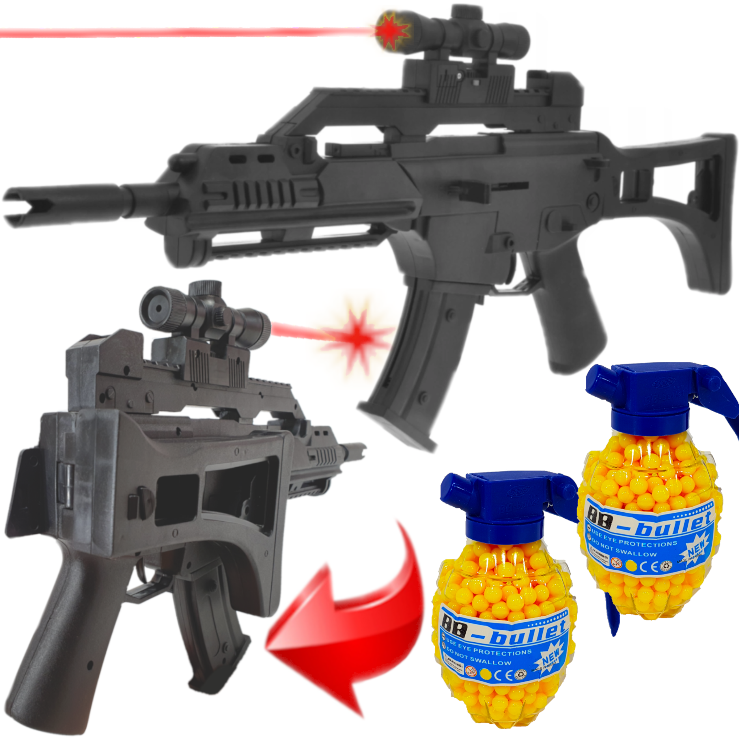 Karabin Na Kulki z Laserem i Składaną Kolbą HK G36c TOMDORIX