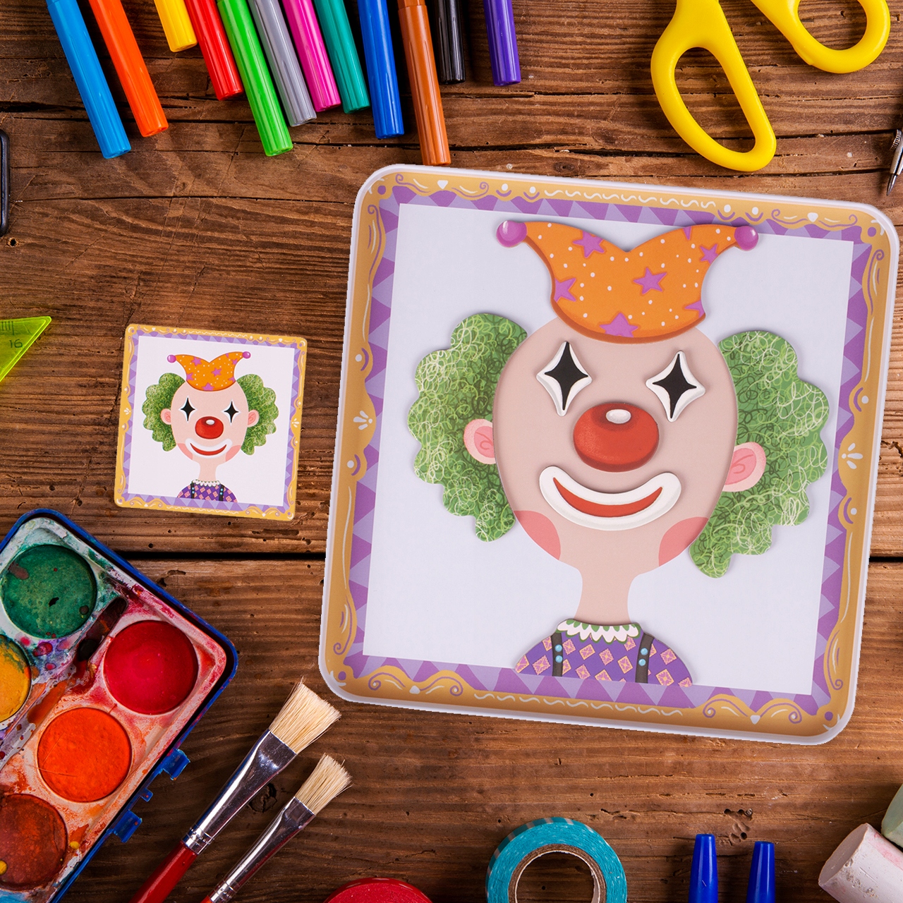 KOLOROWA UKŁADANKA ZMIENIAJĄCE TWARZE 62 PUZZLE Materiał Karton