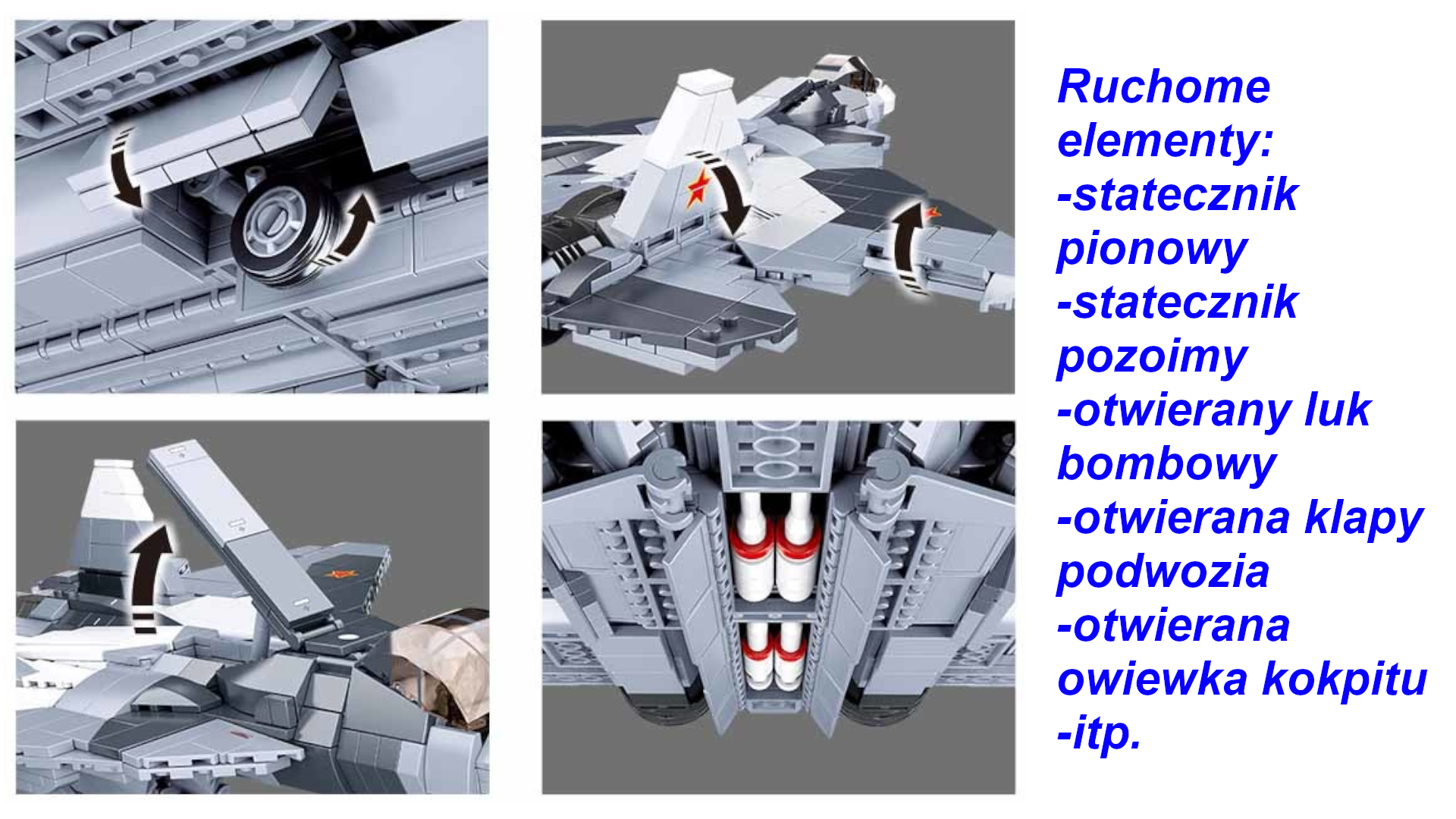 Klocki Samolot Mysliwiec SU57 SU27 FLANKER Odrzutowiec TOMDORIX