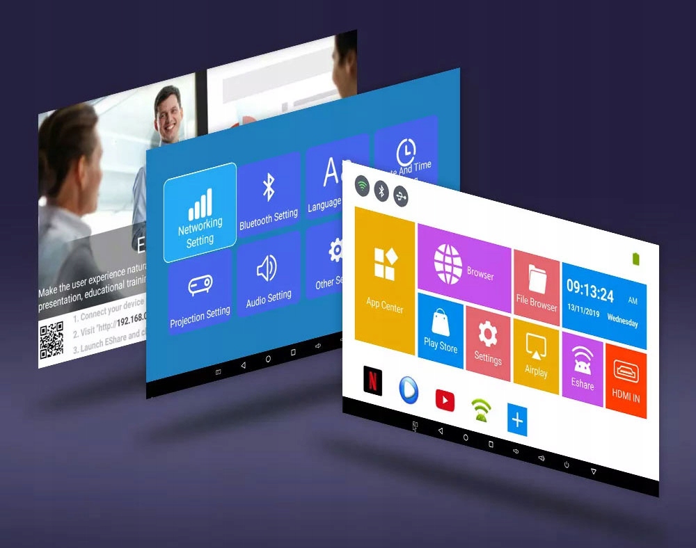 System operacyjny Android projektora P10 II Stabilny system Android 9.0