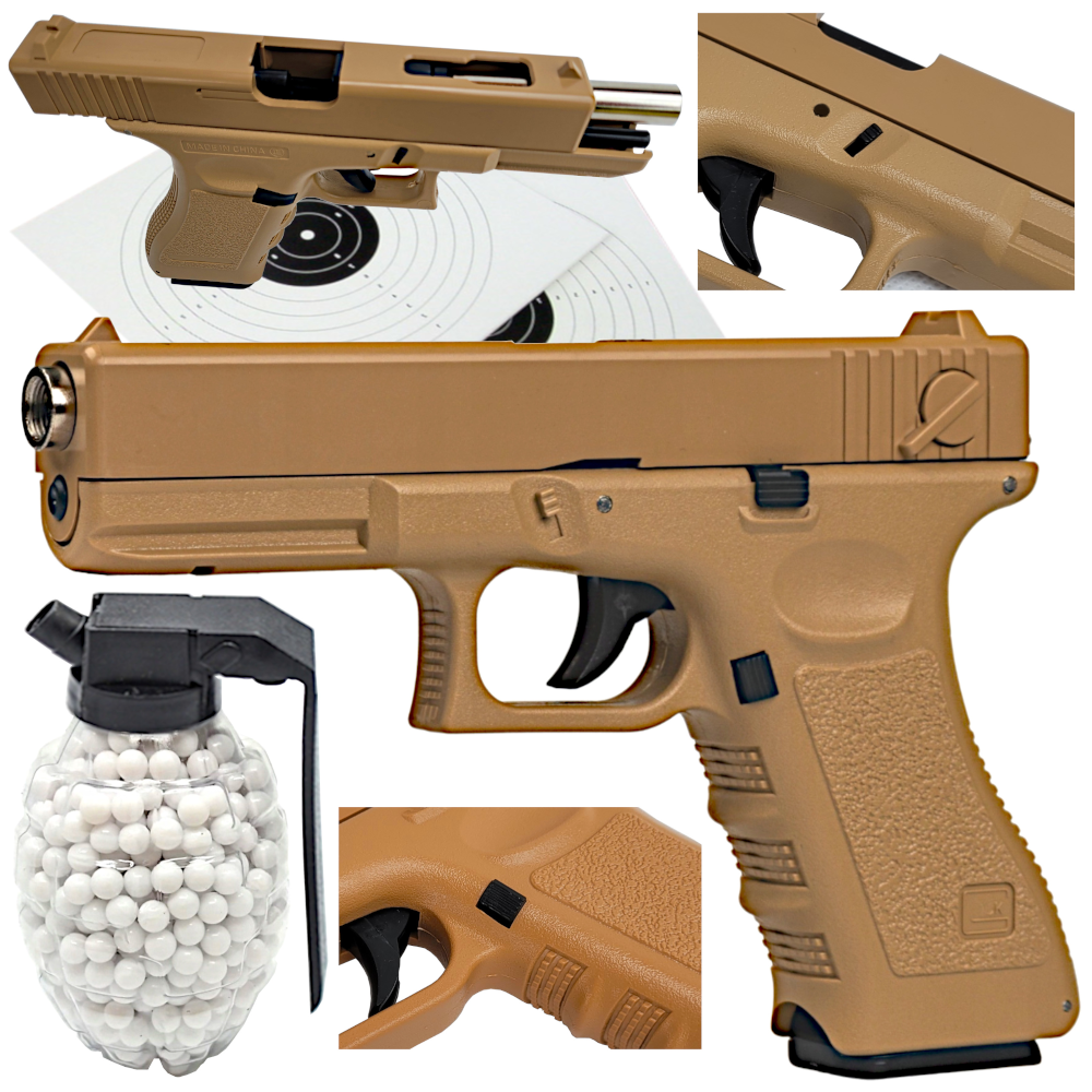 Glock 17 Replika ASG Pistolet Na Kulki+Granat+Tarcze Tomdorix