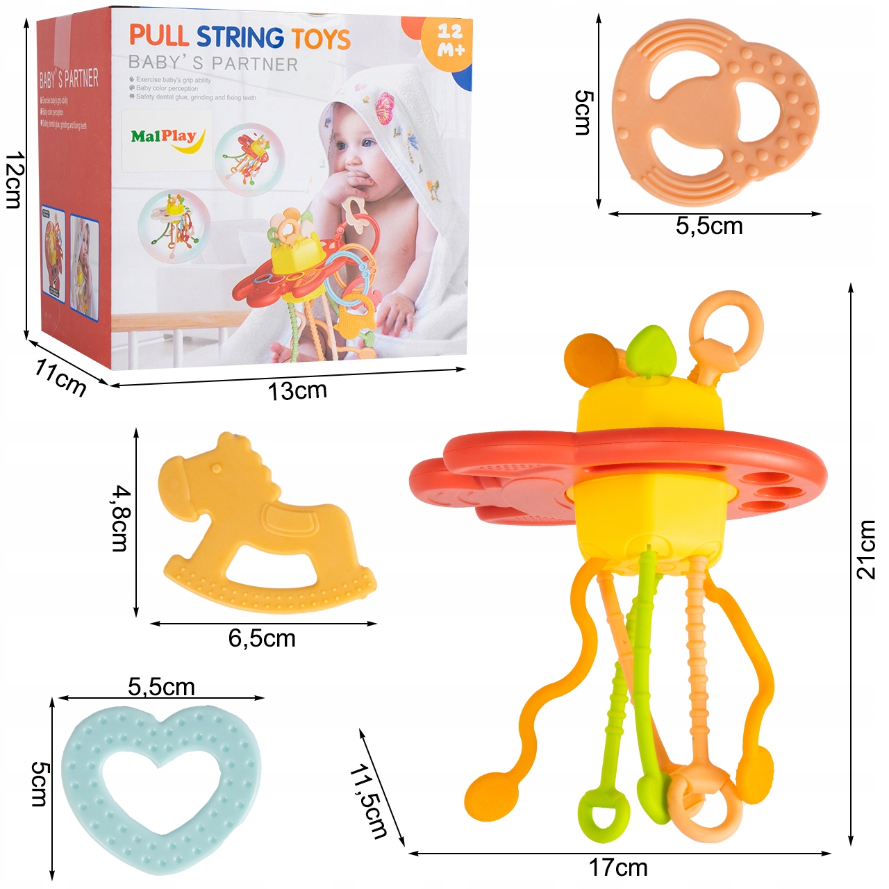 GRYZAK ZABAWKA SILIKONOWA SENSORYCZNA EDUKACYJNA MONTESSORI GRYZACZKI EAN (GTIN) 5901924234913