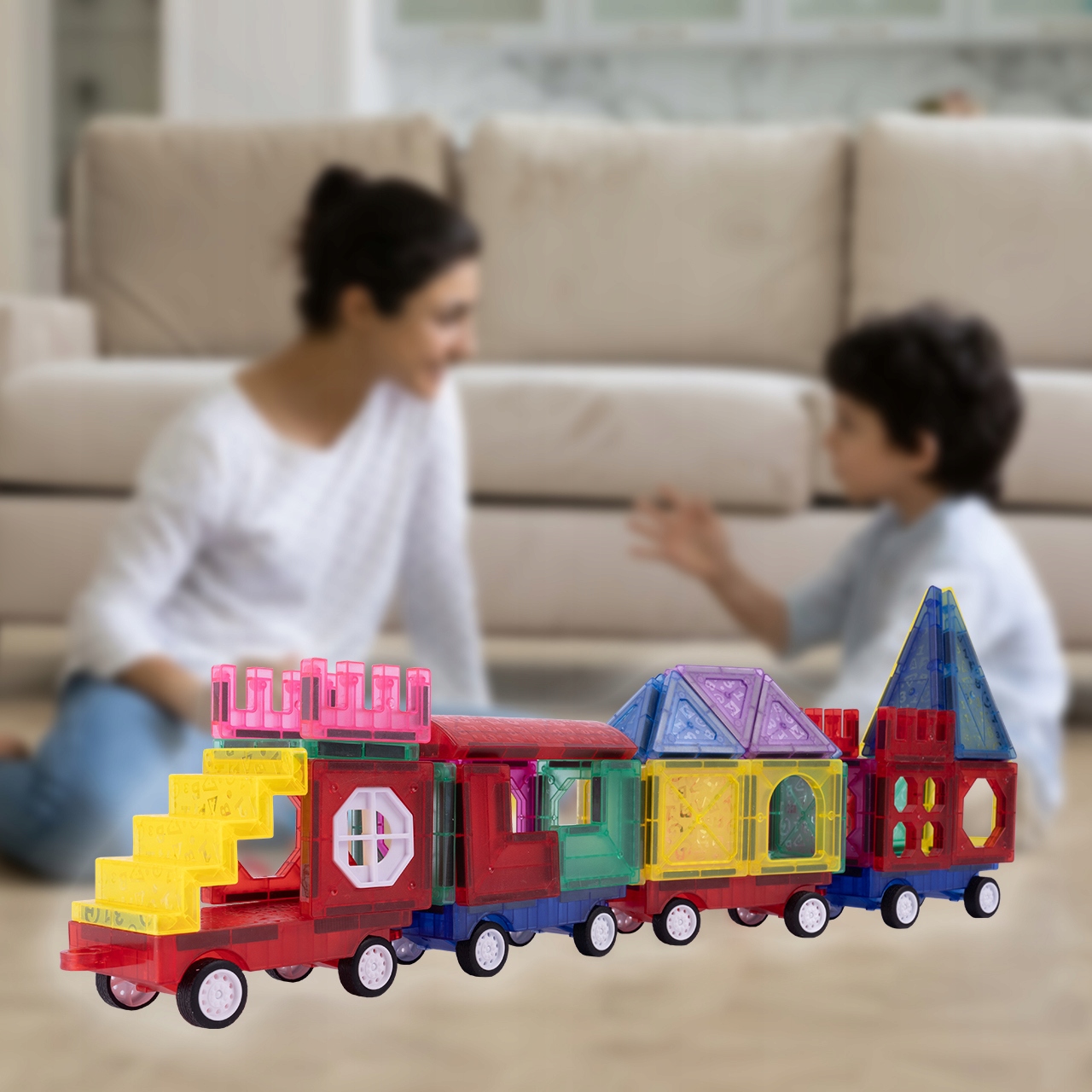 KLOCKI MAGNETYCZNE EDUKACYJNE 3D KREATYWNE 72 EL Rodzaj zestaw