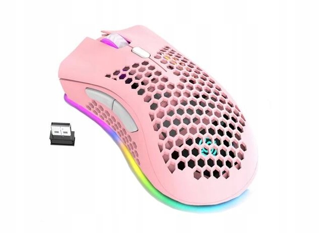BEZPRZEWODOWA MYSZ RGB LEKKA GAMINGOWA DLA GRACZY