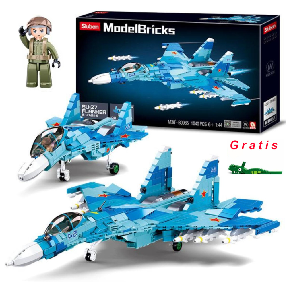 Klocki Samolot Myśliwiec SU27 FLANKER Odrzutowiec TOMDORIX