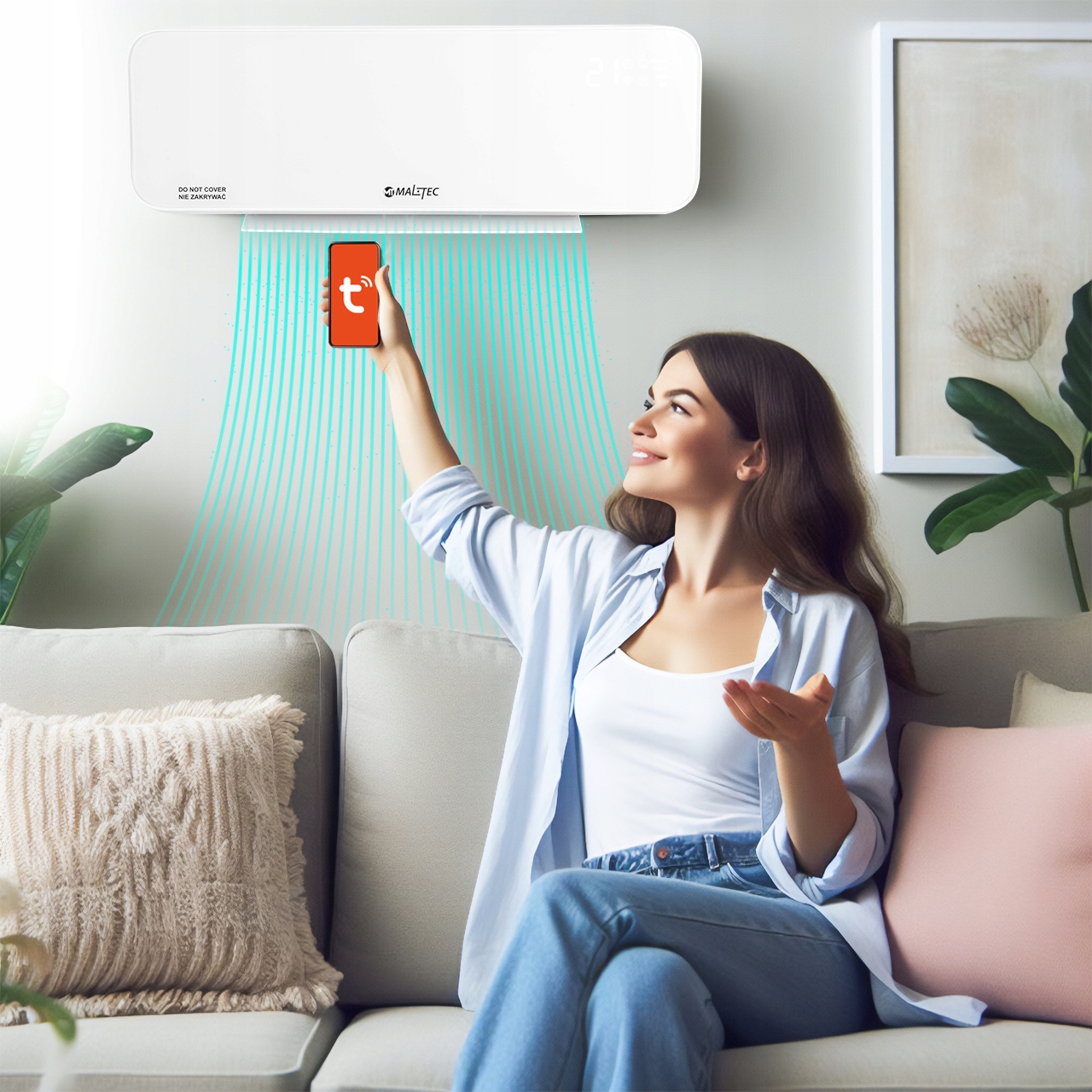 KURTYNA POWIETRZNA SZKLANA GRZEJNIK ENERGOOSZCZĘDNY WIFI PILOT 2000W Głębokość produktu 11 cm