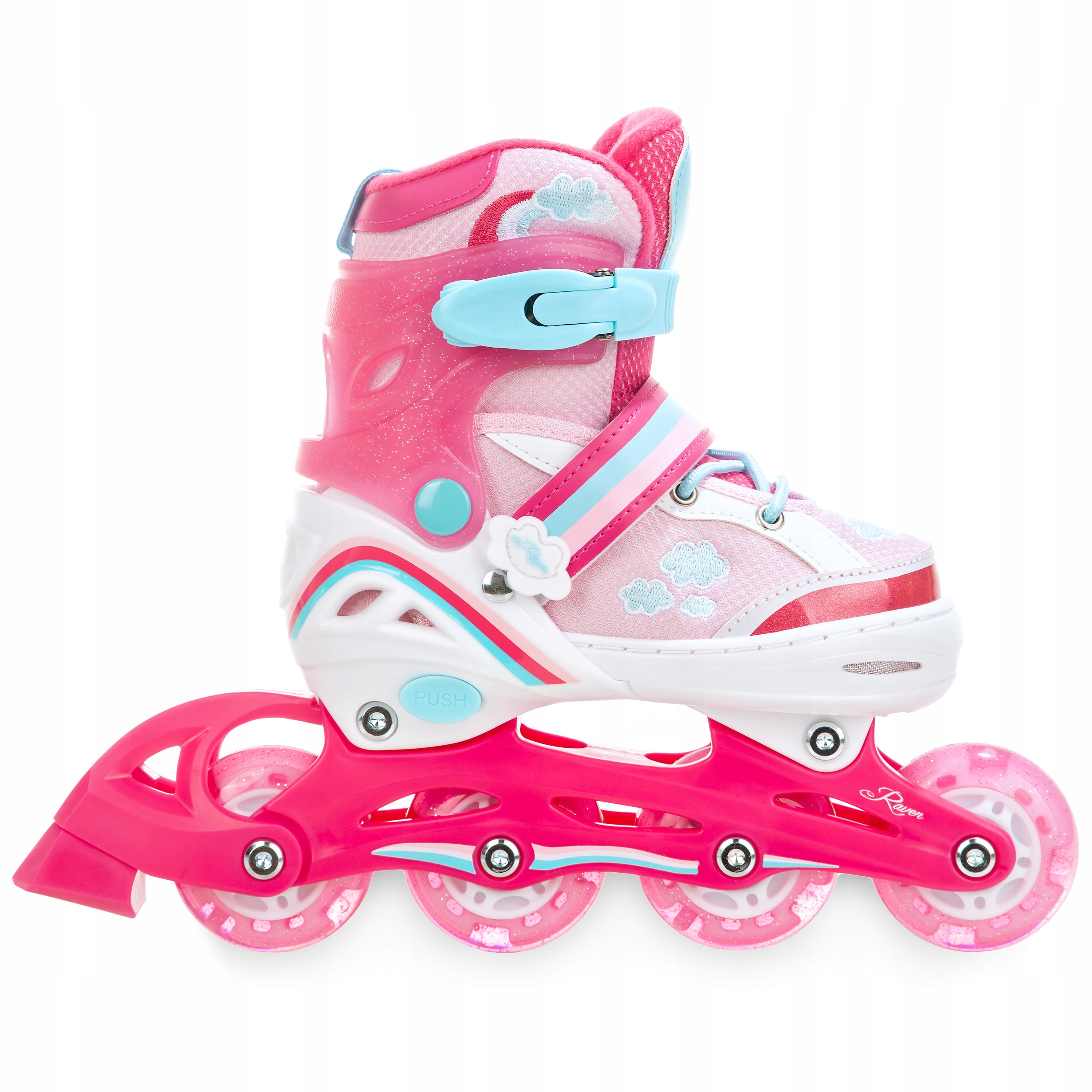 Rolki Regulowane RAVEN Zoya Pink 27-30 Kółka LED EAN (GTIN) 5903576074947