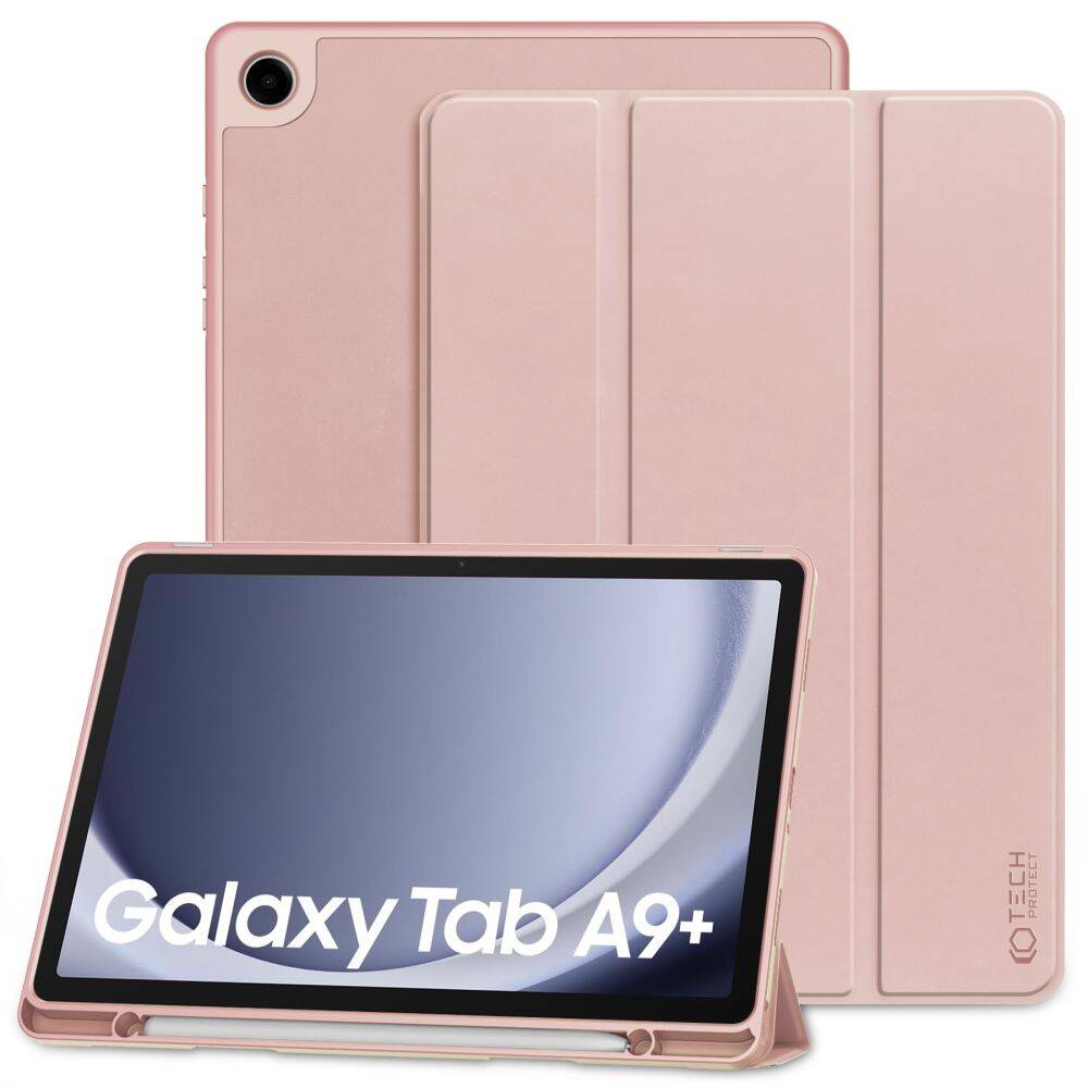 Etui Tech-Protect SmartCase Pen dla Samsung Galaxy Tab A9+ Plus 11.0 X210 / X215 / X216 w kolorze różowym.