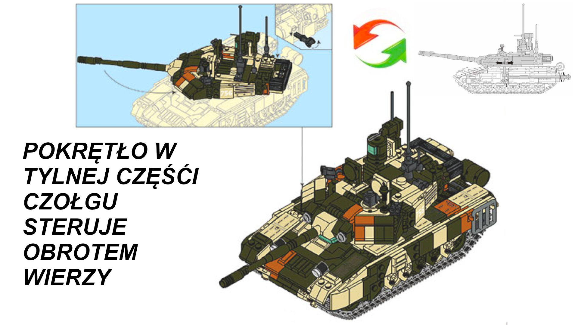 Klocki Wojsko Czołg Rosyjski T-90MS 772el TOMDORIX