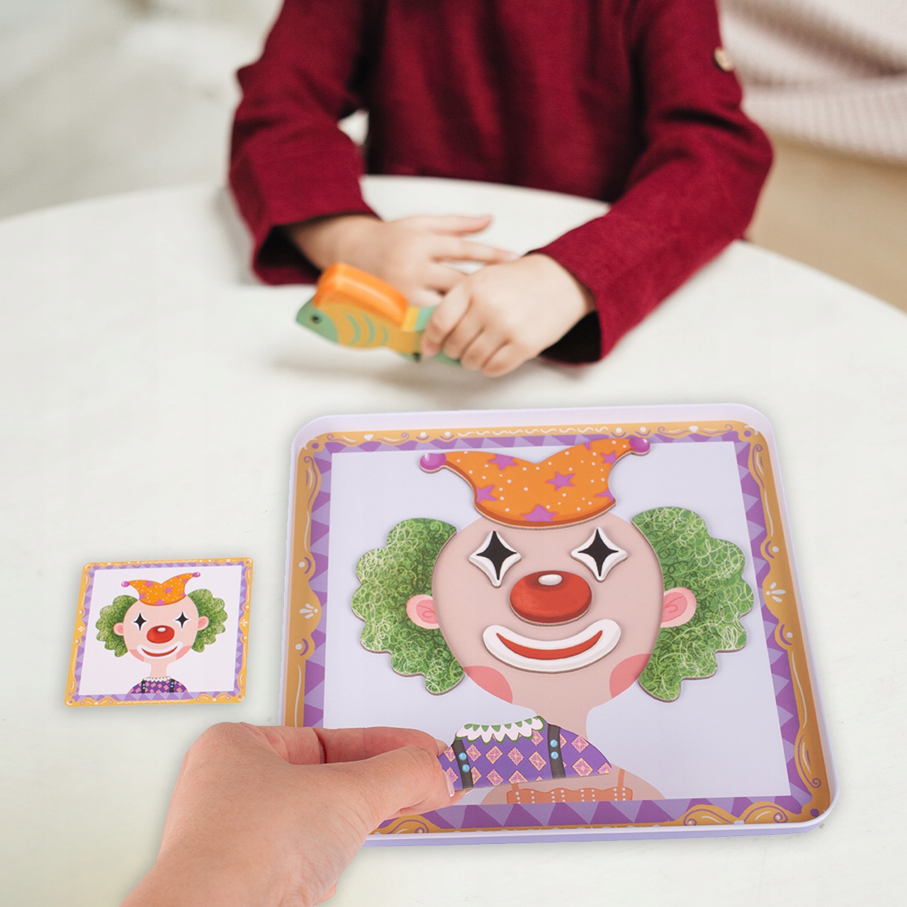 KOLOROWA UKŁADANKA ZMIENIAJĄCE TWARZE 62 PUZZLE Wiek dziecka 2 lata +