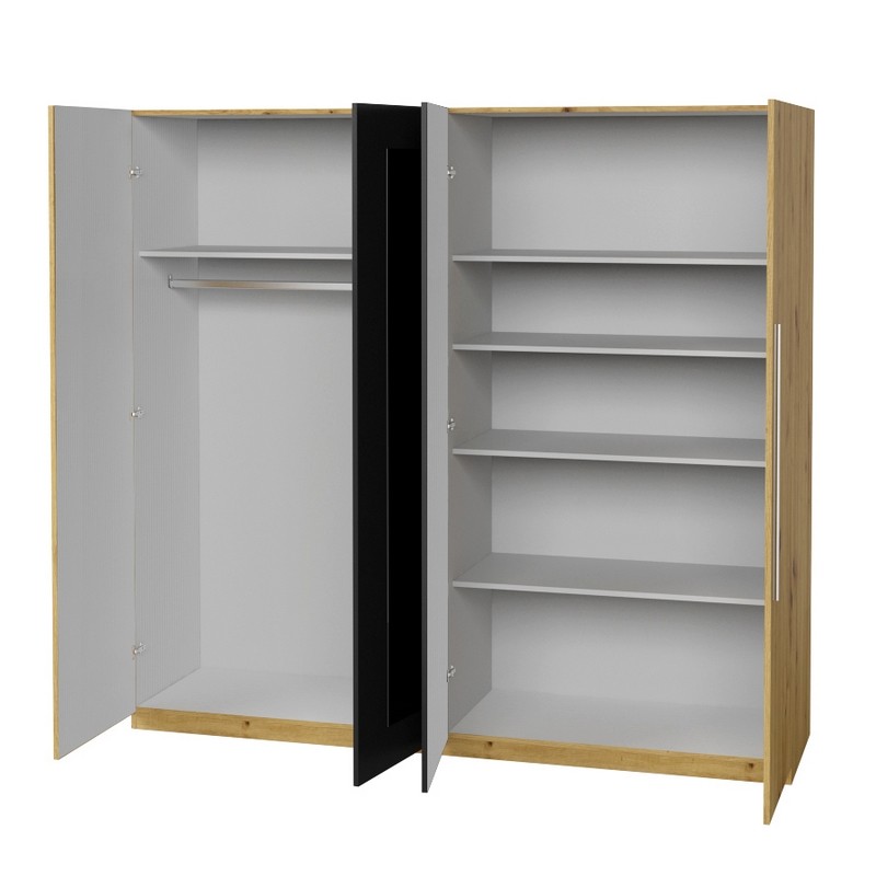 Szafa 4-drzwiowa VERA biała/czarna typ 20 Helvetia Kolekcja vera