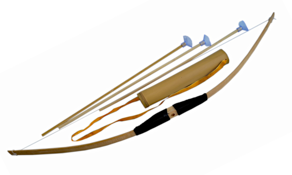 ŁUK Drewniany Klasyczny 70 cm + Kołczan+ 3 Strzały Tomdorix