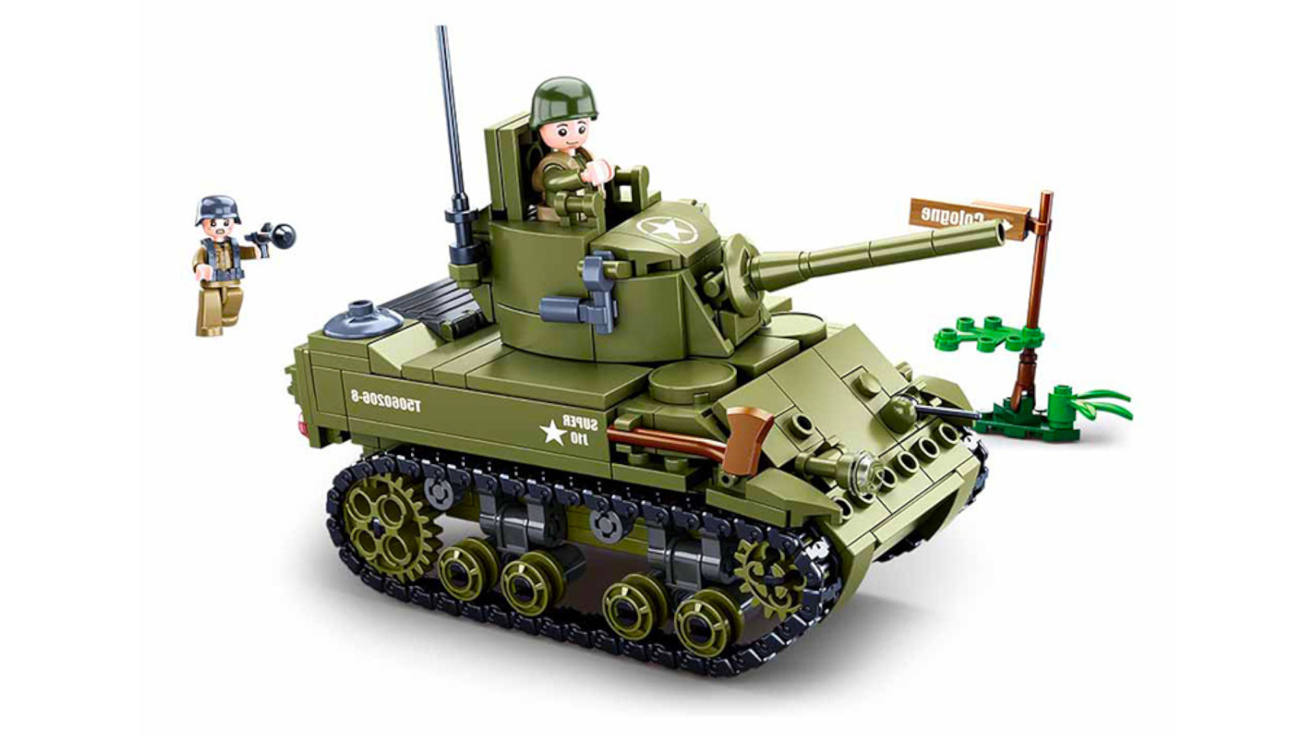 Klocki Czołg Amerykański M3M5 Stuart Armia Wojsko M38-B0856 TOMDORIX