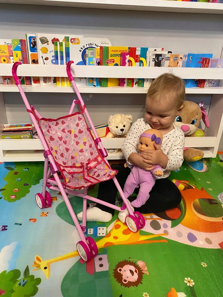 Wózek dla lalek spacerówka laseczka 239S Materiał Metal Tkanina