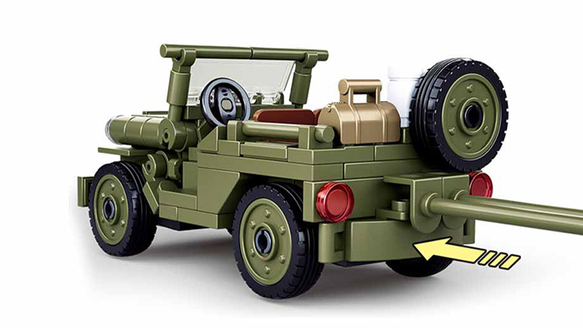 Klocki Wojsko JEEP WILLYS MB + Armata 143el TOMDORIX