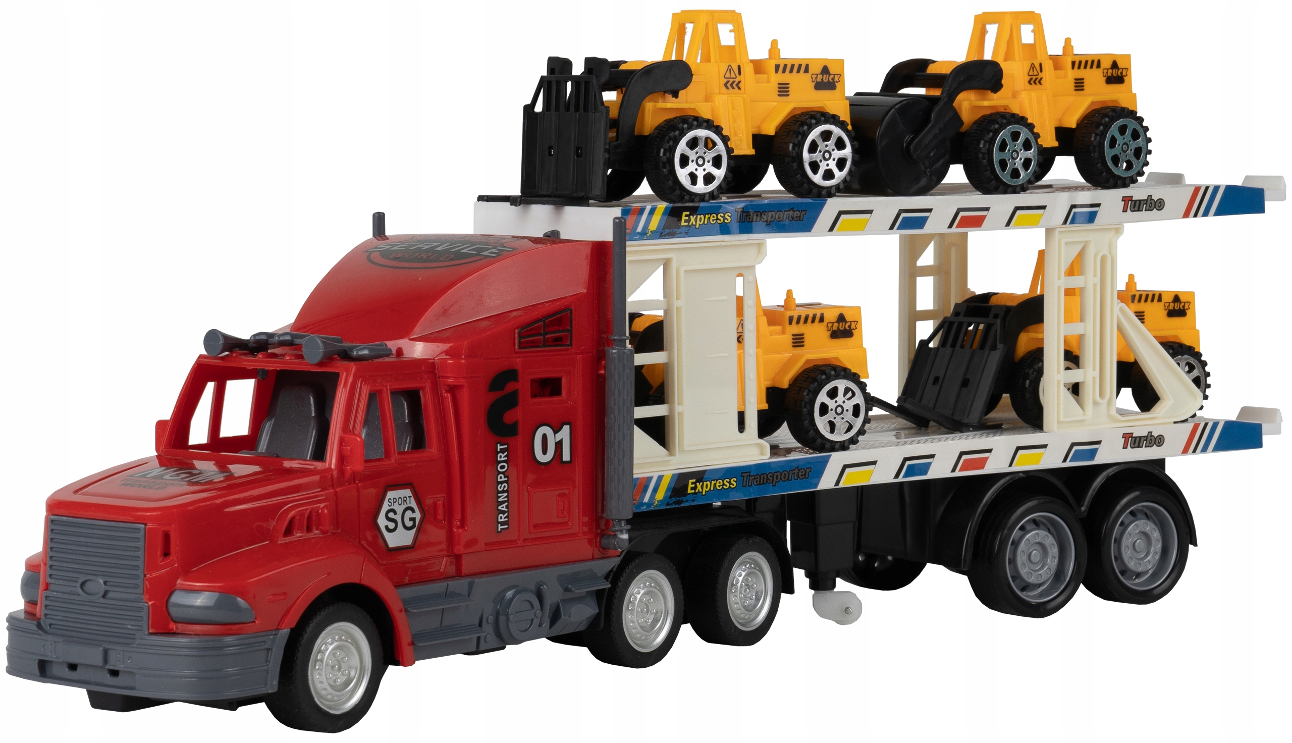 TIR LAWETA RC Z 4 POJAZDAMI BUDOWLANYMI NA PILOTA EAN (GTIN) 5901924230892