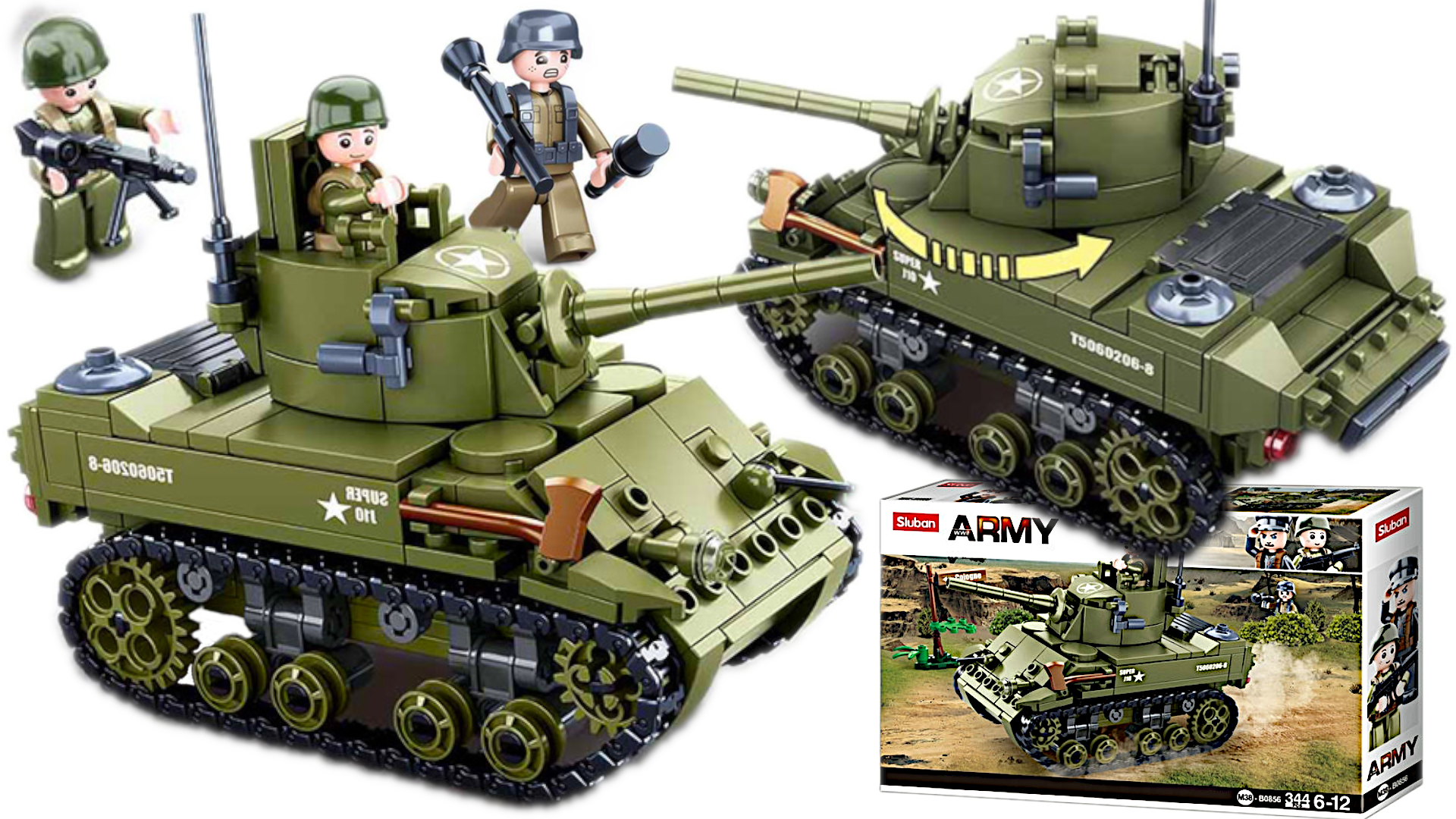 Klocki Czołg Amerykański M5A1 Stuart Armia Wojsko TOMDORIX