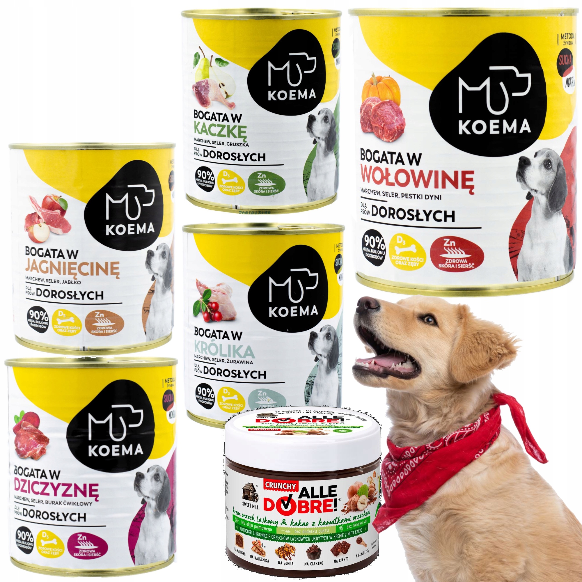 Koema Karma Mokra Psa 90% Mięsa Mix 5 Szt – Pełnowartościowe pożywienie dla Twojego pupila