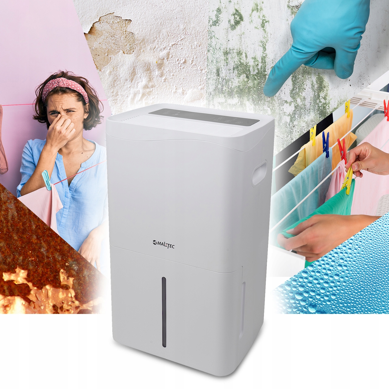 OSUSZACZ POWIETRZA POCHŁANIACZ WILGOCI 50L/H WiFi Głębokość produktu 25.5 cm