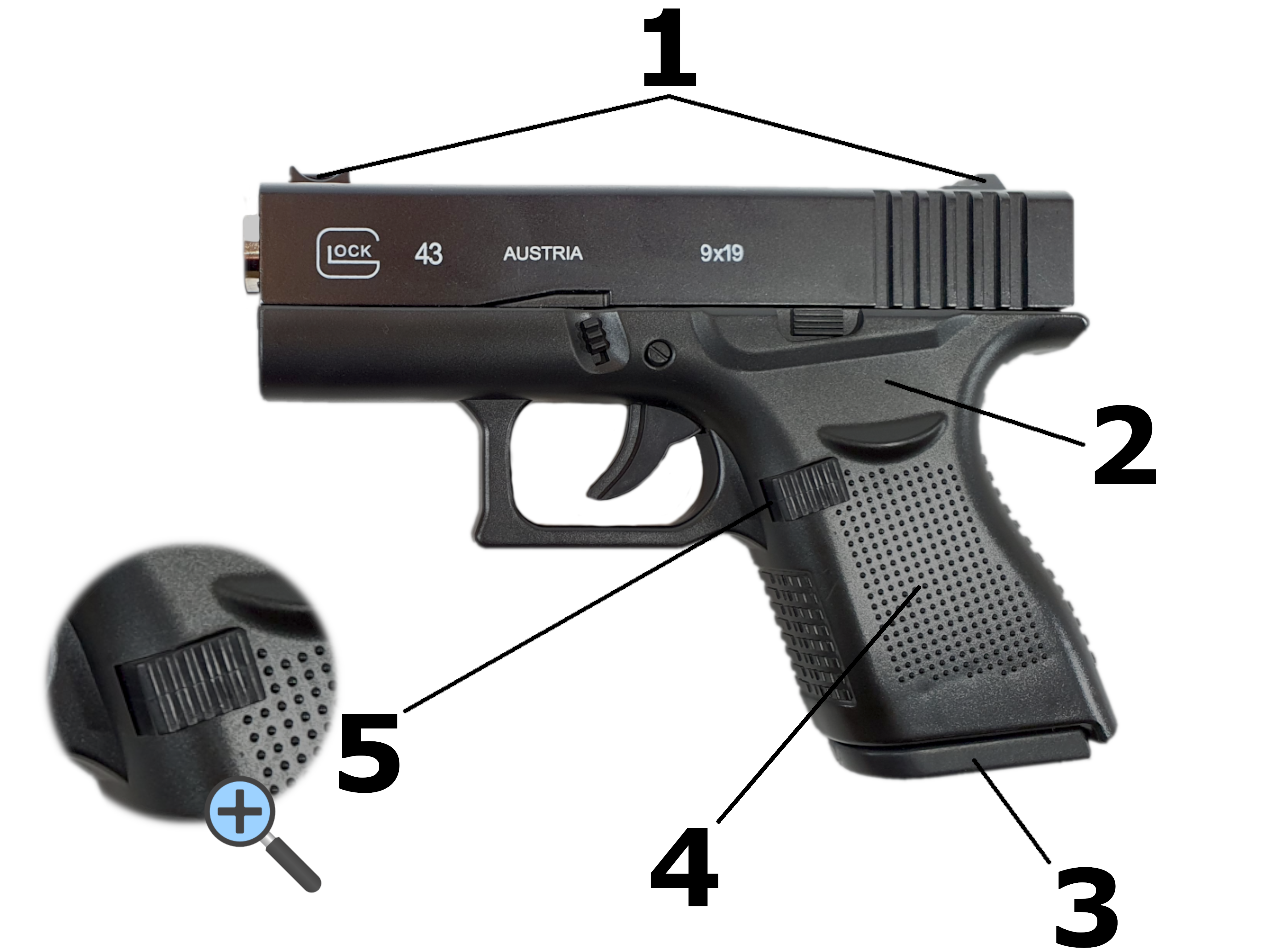 GLOCK 43 Pistolet Metalowy Na Kulki 6mm Replika Air Soft Gun TOMDORIX