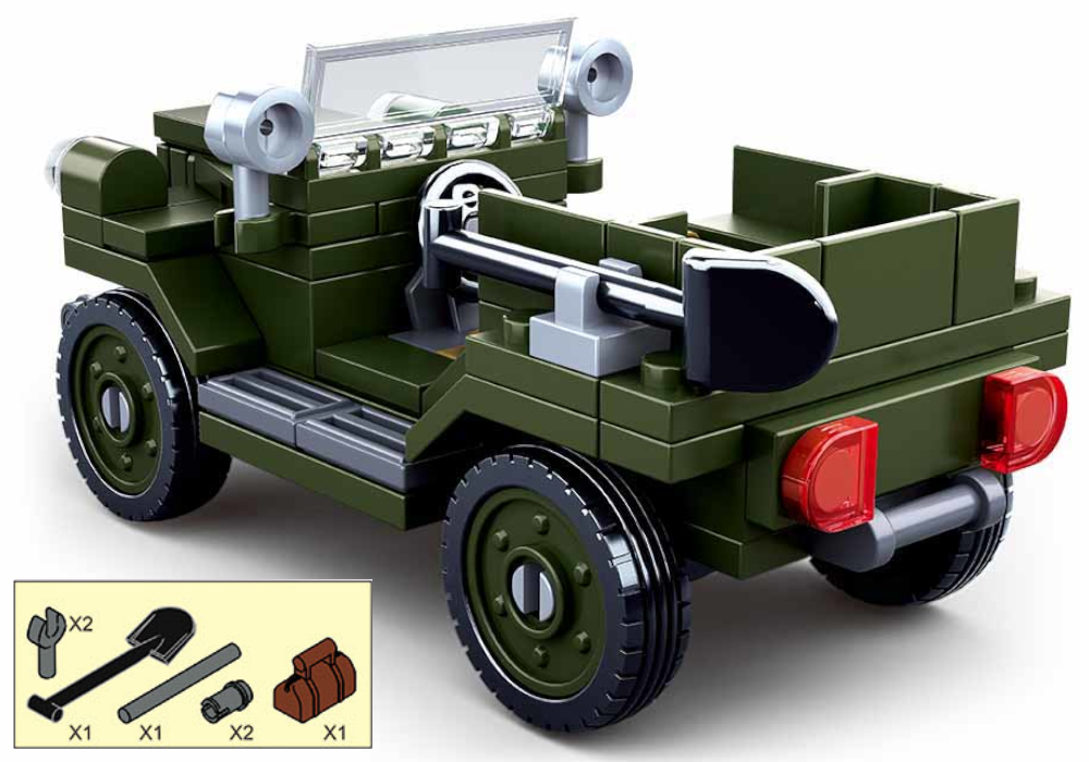 Klocki Wojsko GAZ-67 Gazik Czapajew Auto Terenowe 112 el