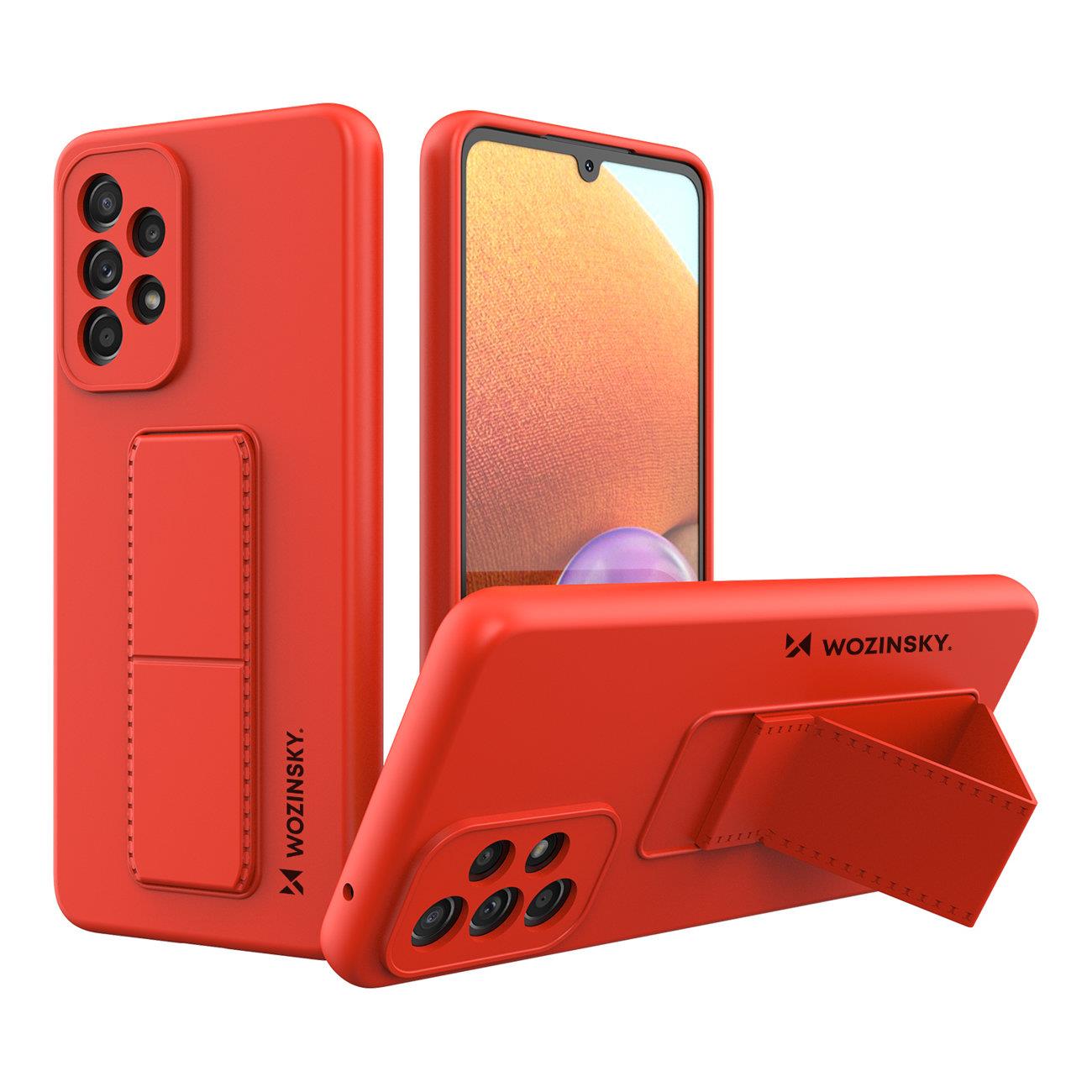 Silikonowe etui z podstawką Wozinsky Kickstand Case - czerwone Silikonowe etui z podstawką Wozinsky Kickstand Case - etui Samsung Galaxy A33 5G - czerwone