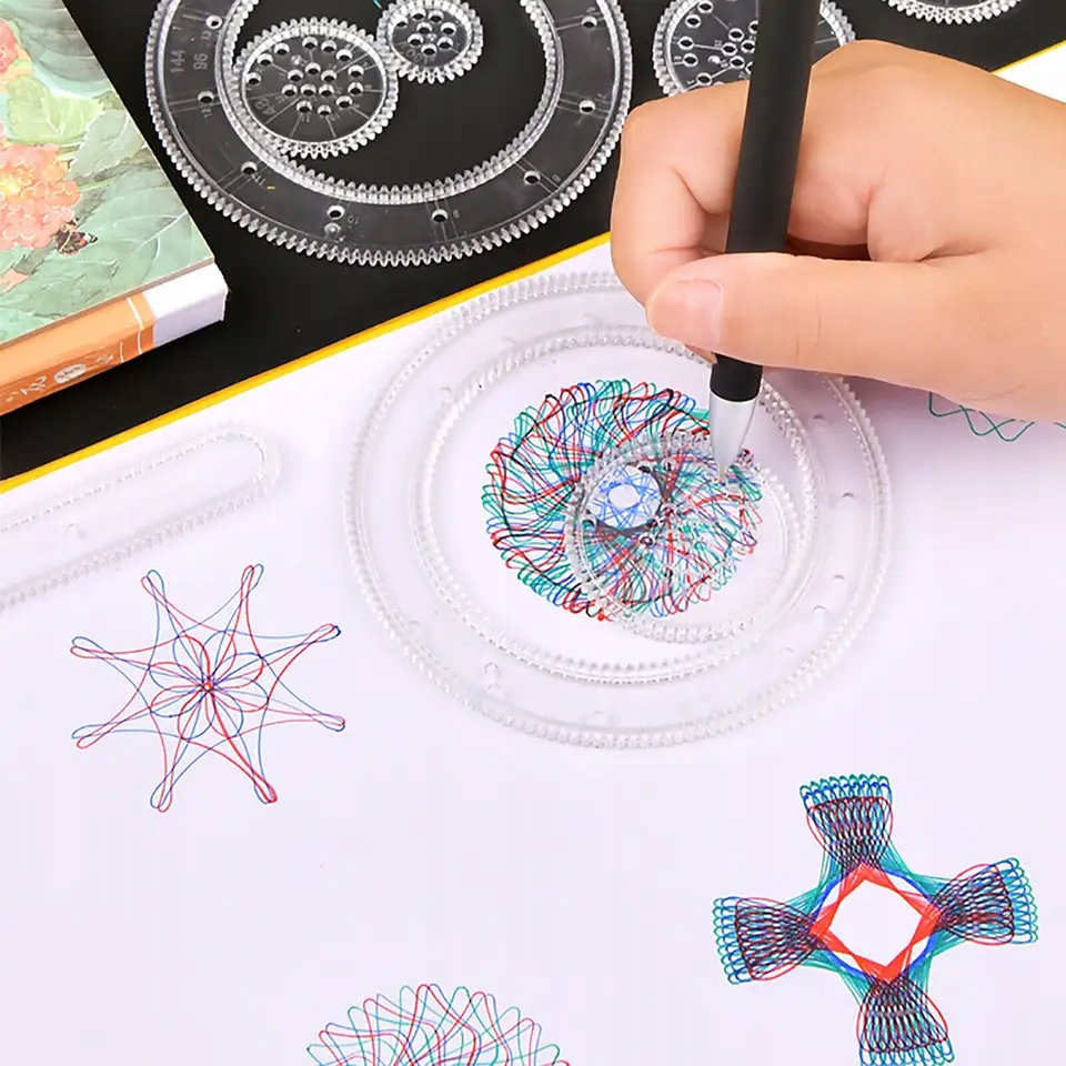 SPIROGRAF ZESTAW DO RYSOWANIA KREATYWNY + SZABLONY Kod producenta zaxer spirograf