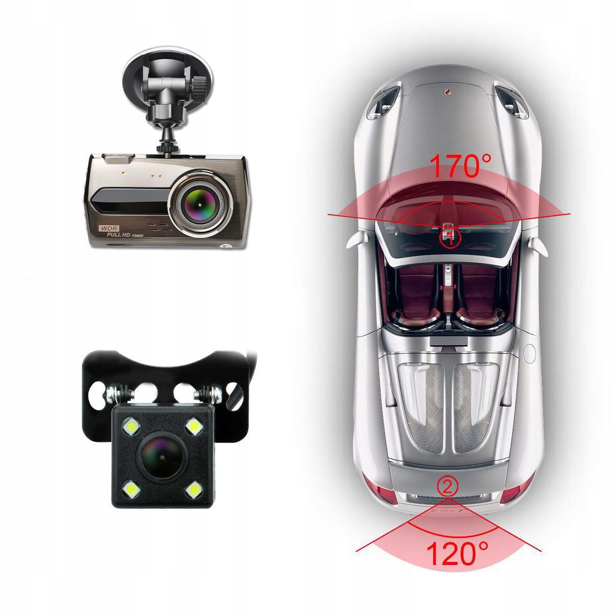 Szerokie pole widzenia – 170° z przodu i 120° z tyłu