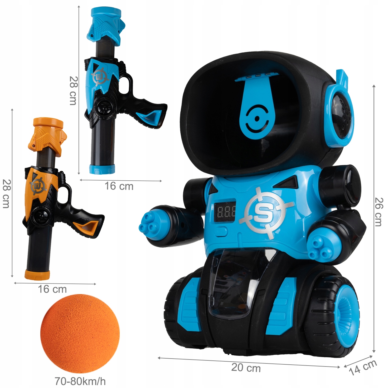 ROBOT GRA STRZELANIE DO CELU PISTOLET LICZNIK LCD Bohater brak