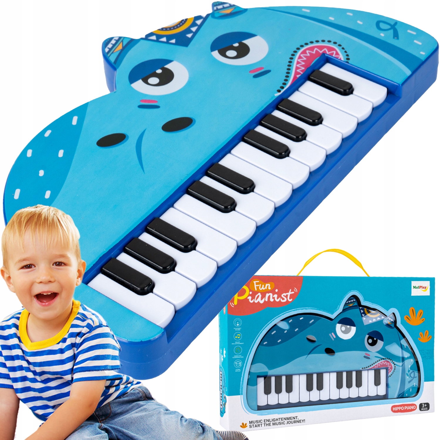 PIANINKO INTERAKTYWNE ORGANKI MUZYCZNE HIPCIO Baterie 2xAA