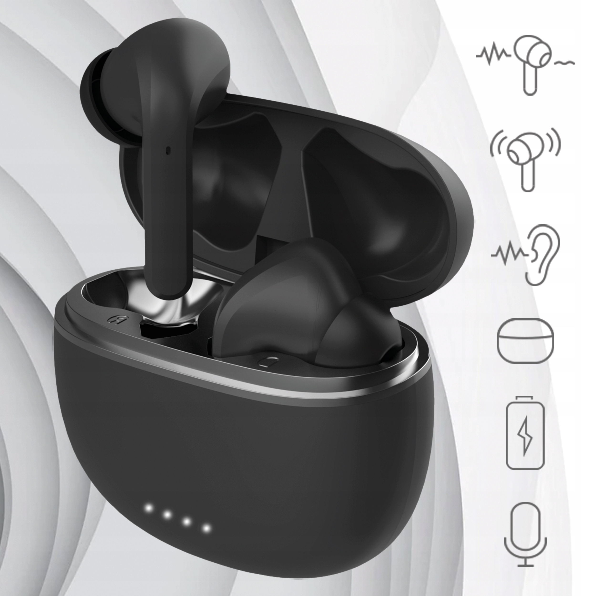 Forever słuchawki Bluetooth ANC TWE-210 Earp z etu Kolor dominujący czarny