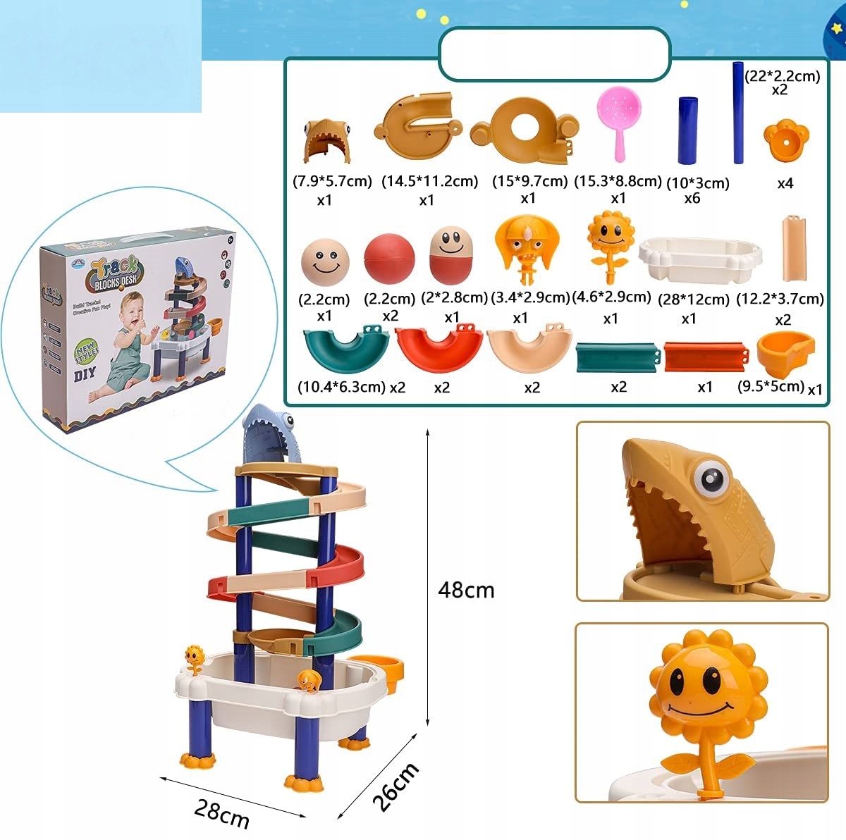 Stolik do piasku i do wody zjeżdżalnia wodna 868-1 Waga produktu z opakowaniem jednostkowym 0.74 kg