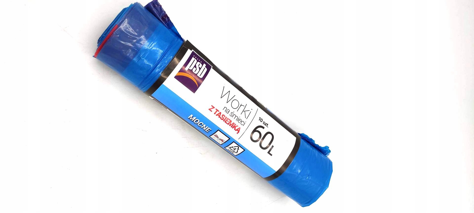 Worki na śmieci MOCNE z tasiemką LDPE 60L 10szt/ro