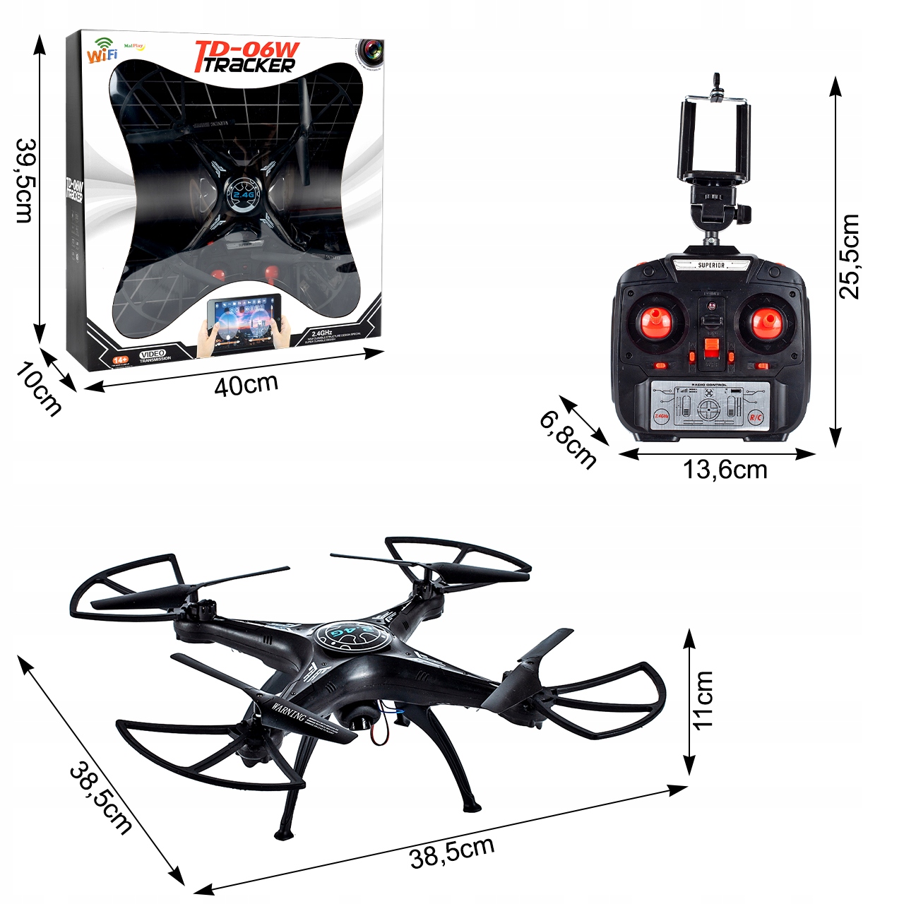 DRON Z KAMERĄ 2MPx FULL HD WIFI ZASIĘG 100M PILOT Rodzaj napędu elektryczny