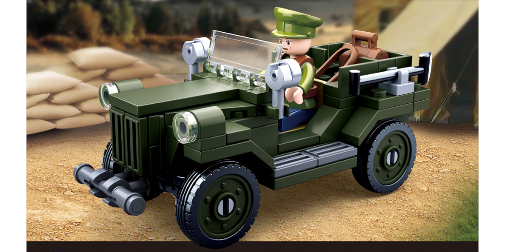 Klocki Wojsko GAZ-67 Gazik Czapajew Auto Terenowe 112 el