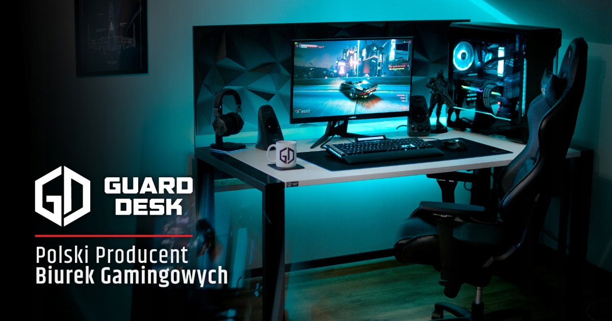 Biurko Komputerowe Gamingowe Zoom / Indywidualny / Guard-Desk / 140x70x75 Kształt blatu prostokątny