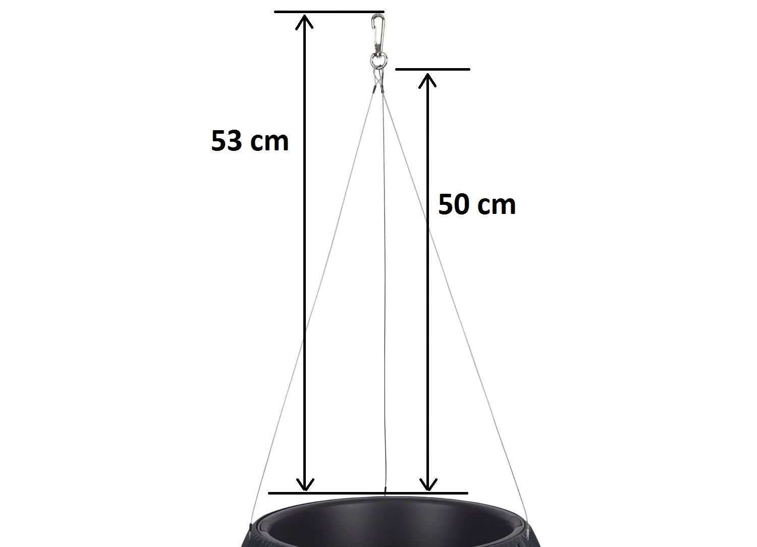Stalowa linka 53cm do zawieszania doniczek PRO-IWS