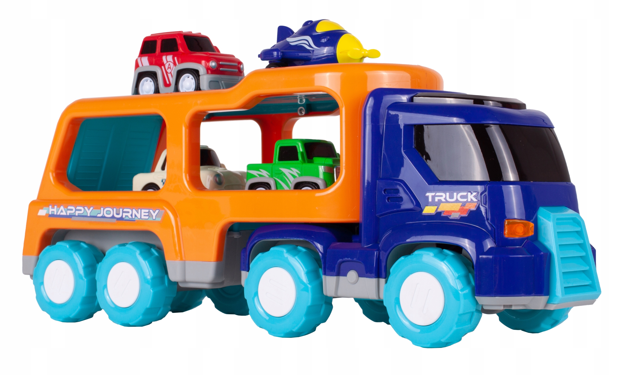 LAWETA DUŻA CIĘŻARÓWKA TIR Z AUTAMI I SAMOLOTEM Długość produktu 32.5 cm