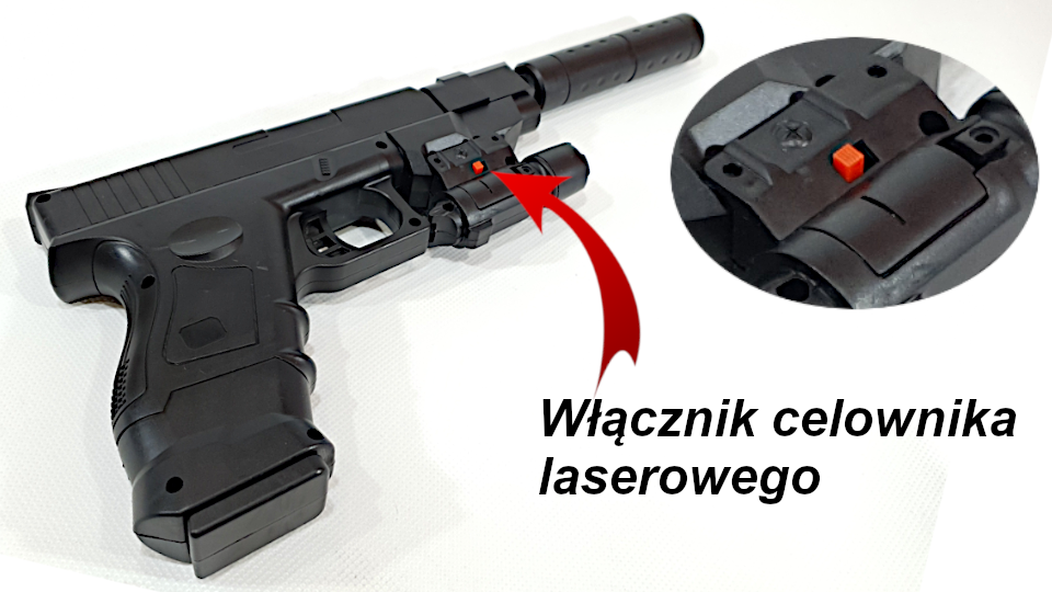 Pistolet Na Kulki 6mm. Glock 18 Policyjny Z Leserem Tomdorix